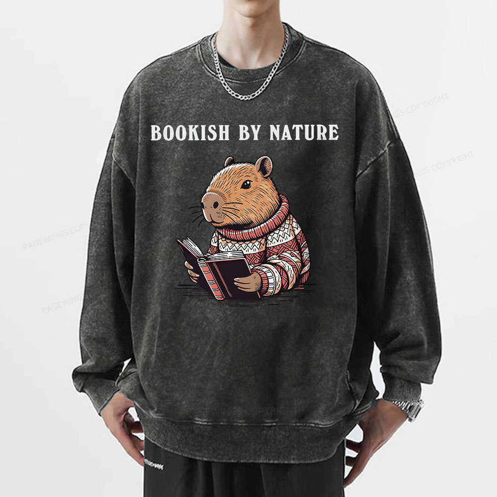 Pagewings A Book Bookish By Nature Unisex Washed Sweatshirt