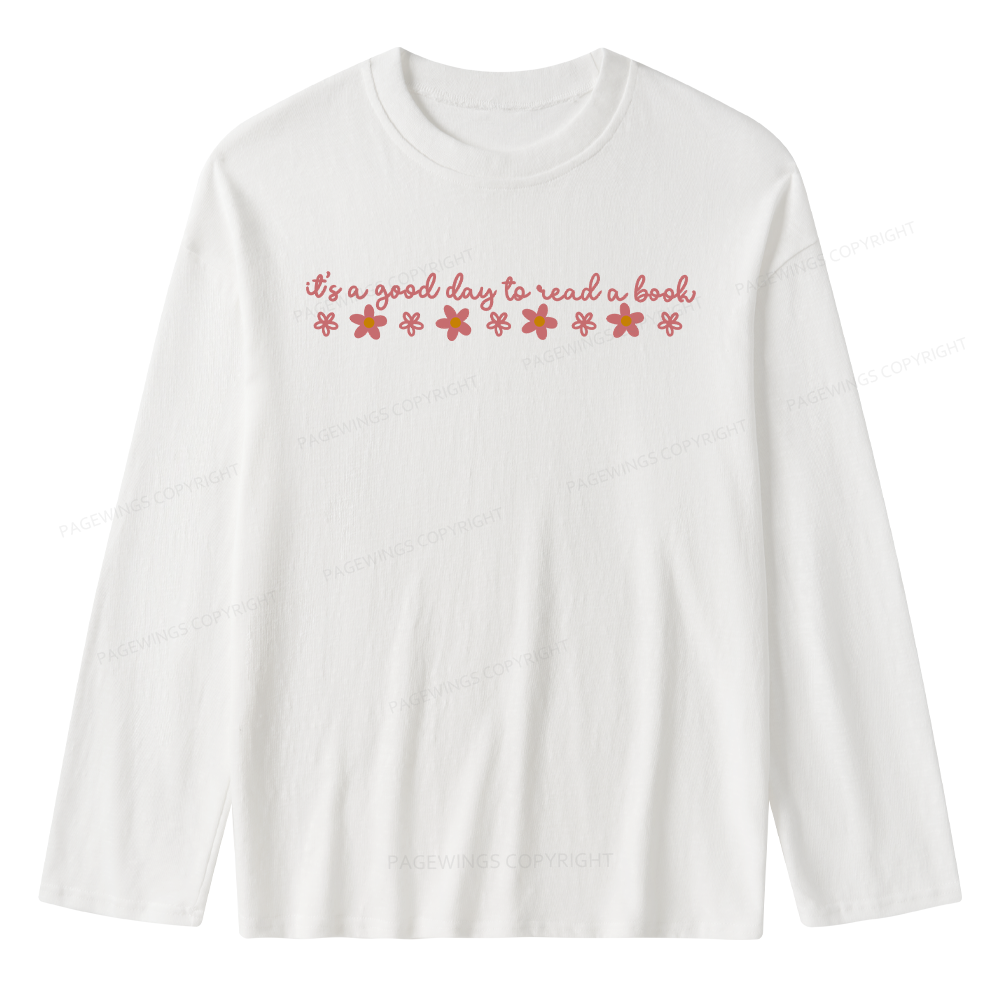 Pagewings Its A Good Day To Read Unisex Lightweight Long Sleeve T-Shirt