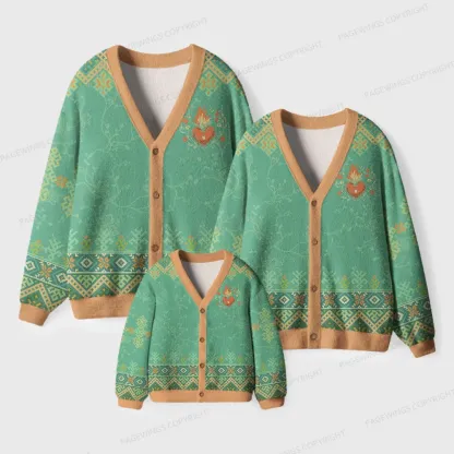 Pagewings Fireheart Unisex Ugly Cardigan Sweaters