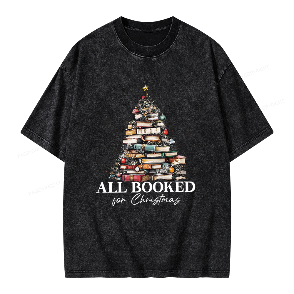 Pagewings All booked for Christmas Unisex Washed T-shirt