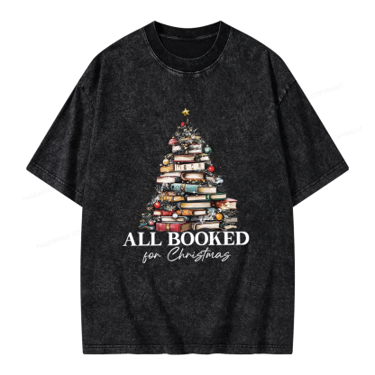 Pagewings All booked for Christmas Unisex Washed T-shirt