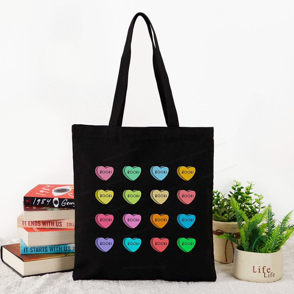 Pagewings Valentine's Day Librarian Tote Bag
