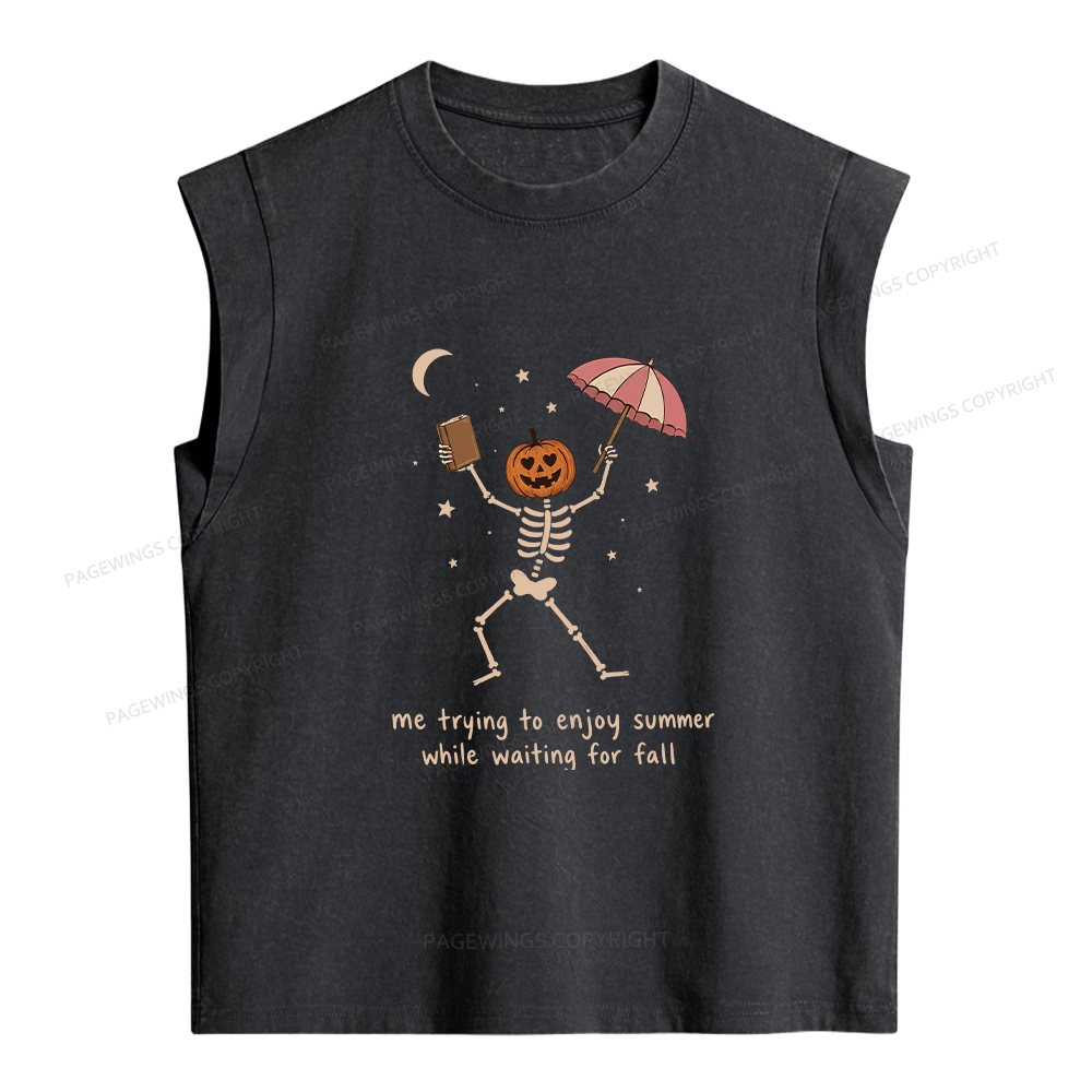 Pagewings Waiting For Fall  Women's Washed Tank Top