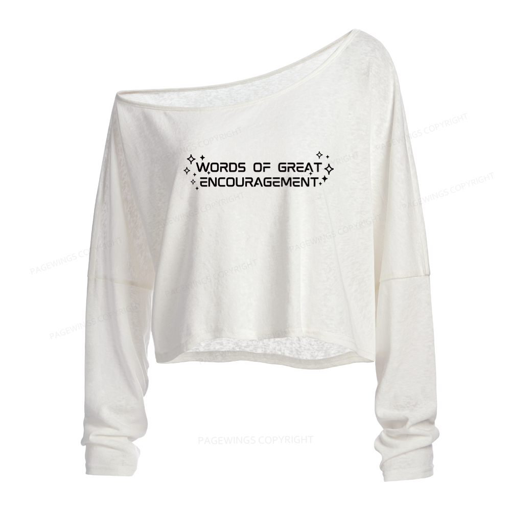 Pagewings Sci Fi Bookish Slouchy Long Sleeve Off Shoulder T-shirt