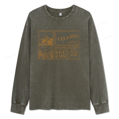 Pagewings Velaris Acotar Unisex Washed Long Sleeve T-shirt