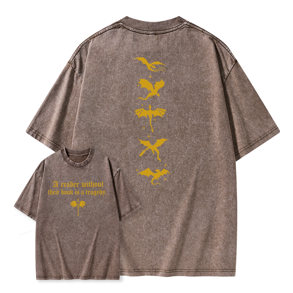 Pagewings Fantasy Reading Unisex Washed T-shirt