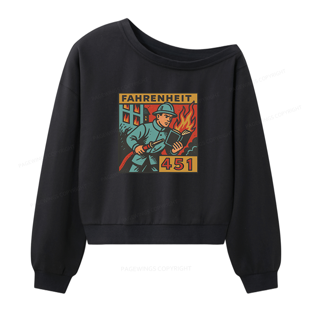 Pagewings Literature 451 Women Off Shoulder Sweatshirt