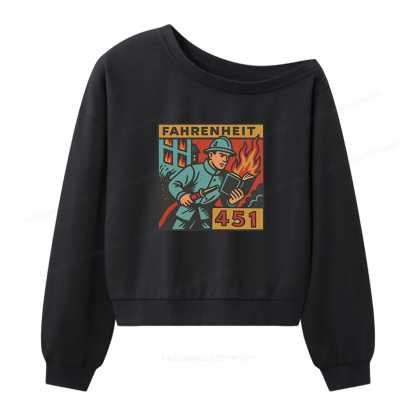 Pagewings Literature 451 Women Off Shoulder Sweatshirt