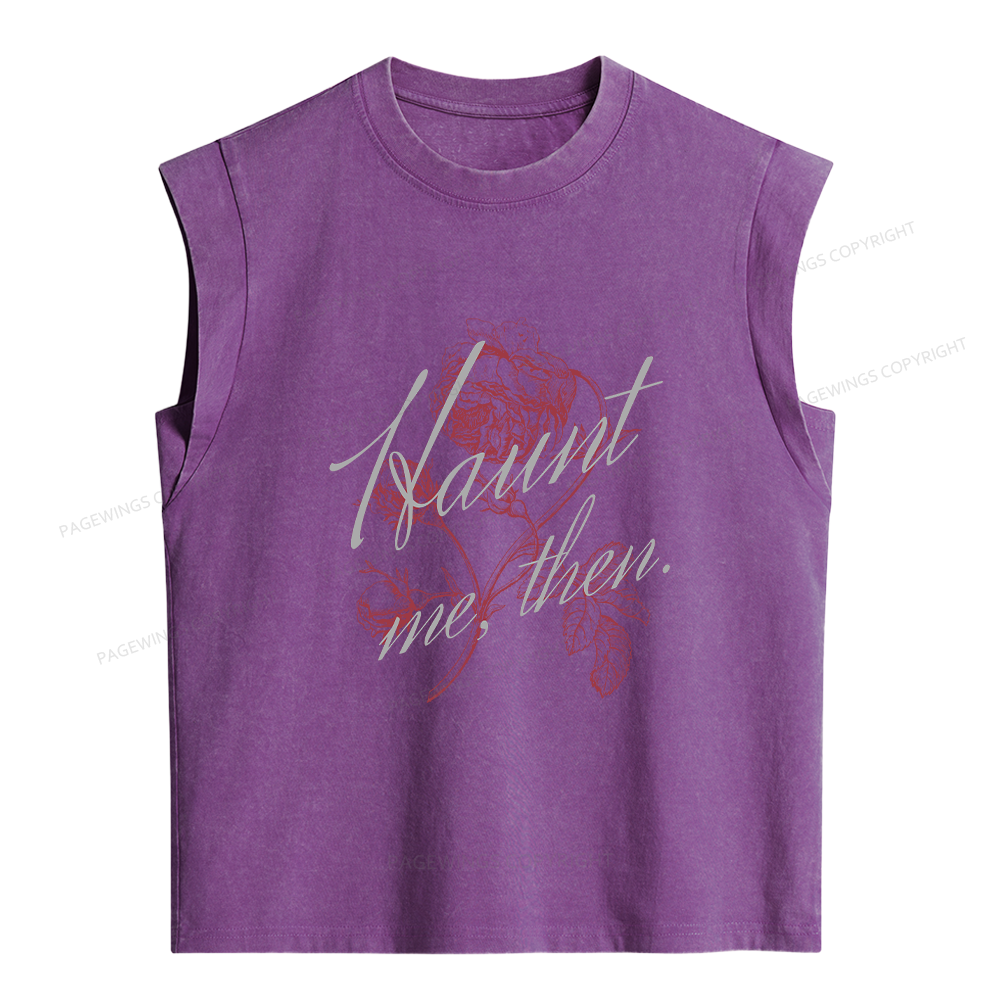 Pagewings Haunt Me Women's Washed Tank Top