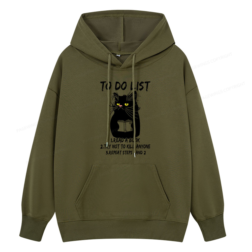 Pagewings Black Cat To Do List Unisex Classic Hoodie