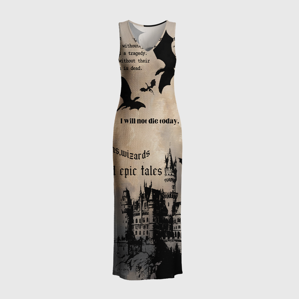 Pagewings I Will Not Die Today Crochet Maxi Dress