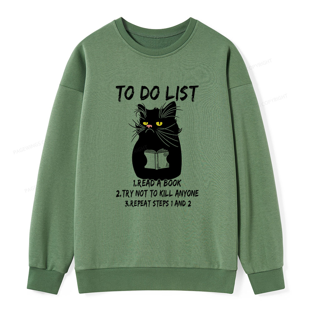 Pagewings Black Cat To Do List Unisex Classic Sweatshirt