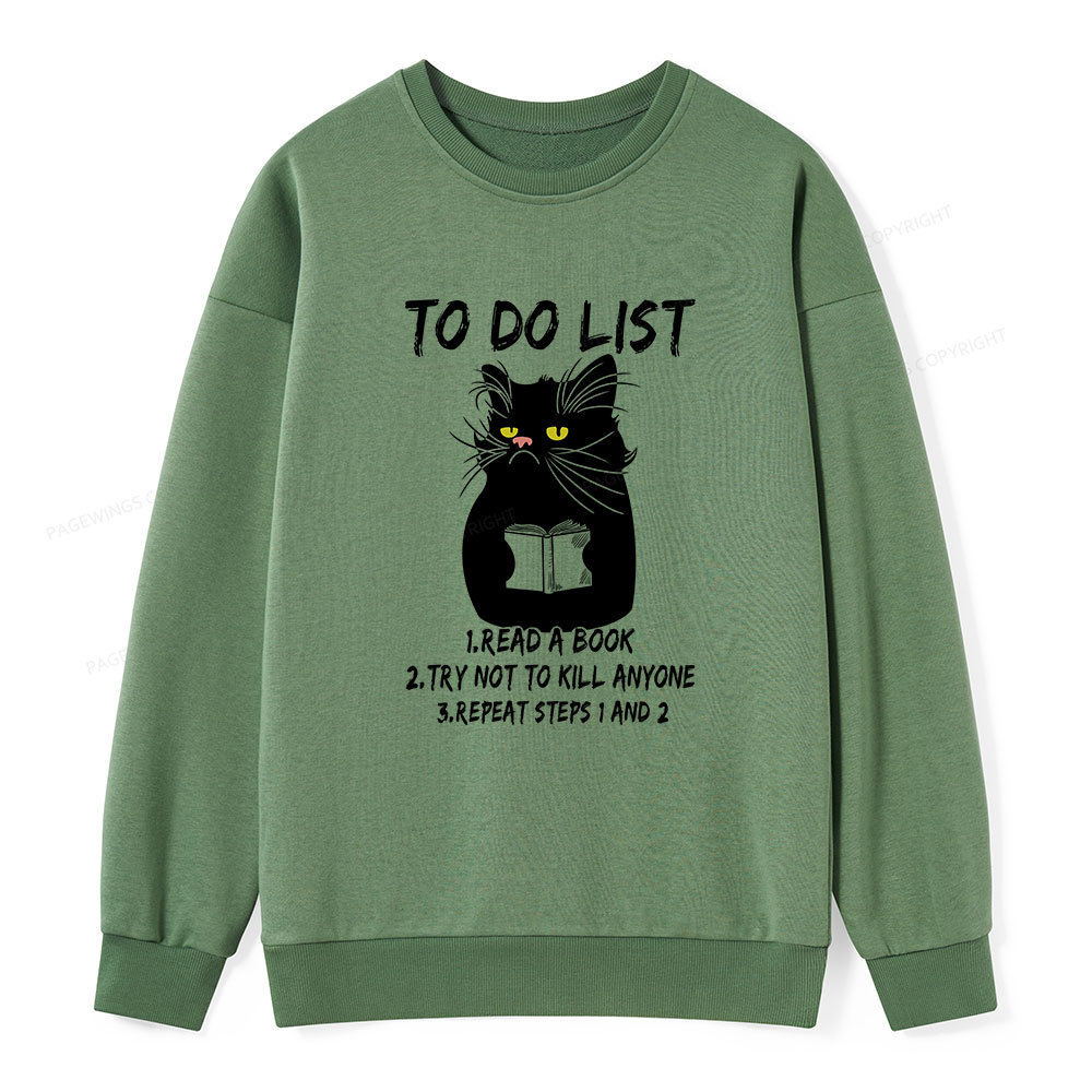 Pagewings Black Cat To Do List Unisex Classic Sweatshirt