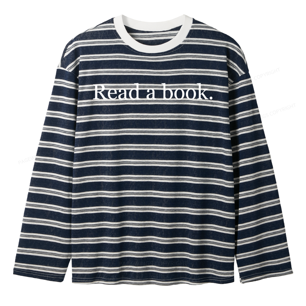 Pagewing Read a Book Unisex Striped Long Sleeve T-Shirt