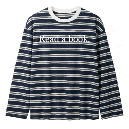 Pagewing Read a Book Unisex Striped Long Sleeve T-Shirt