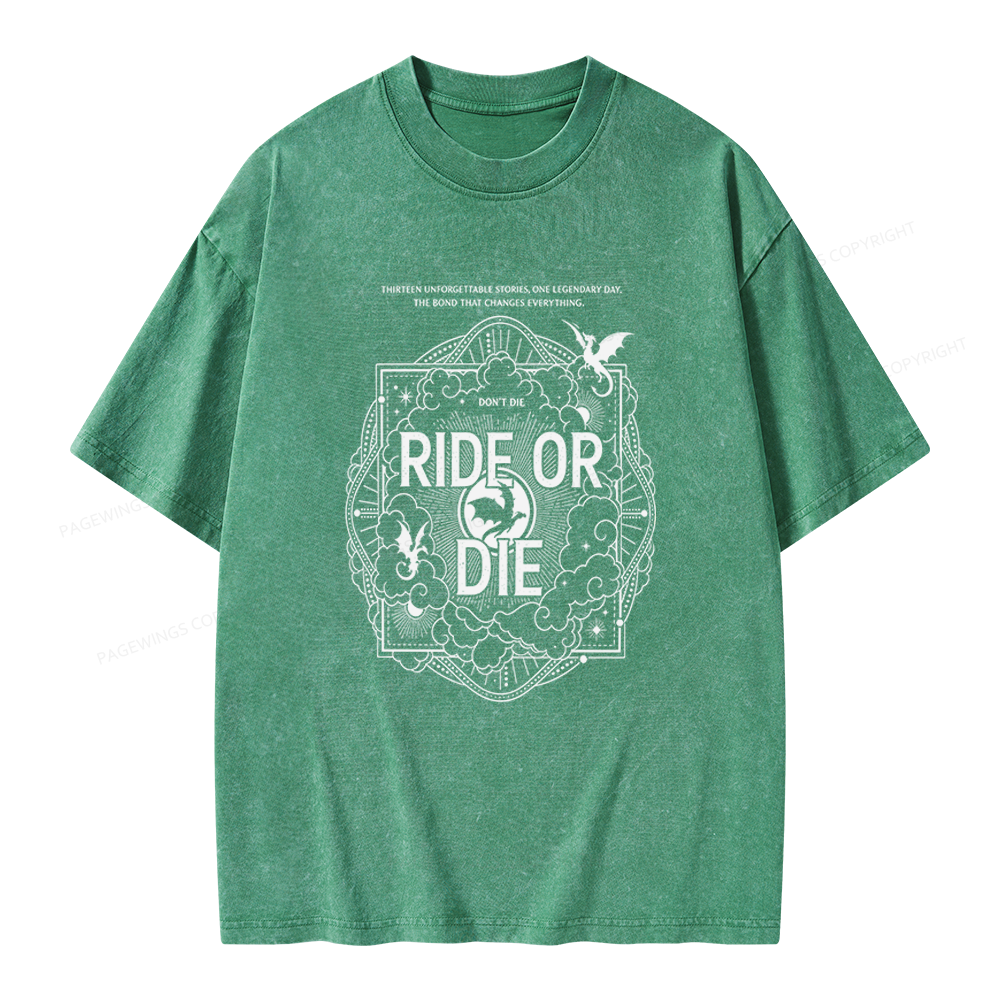 Pagewings Ride or Die Unisex Washed T-shirt
