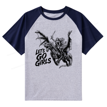 Pagewings Woman Dragon Rider Raglan T-shirt