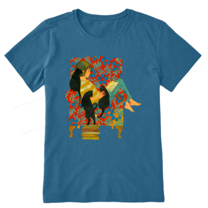 Pagewings A girl reading a book on the sofa Unisex Classic T-shirt