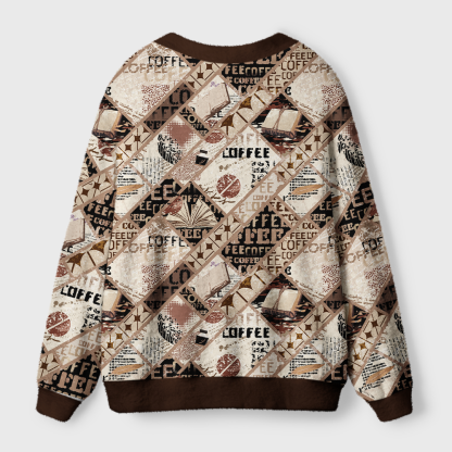 Pagewings Coffee And Books Light Knit Unisex Cardigan Sweaters