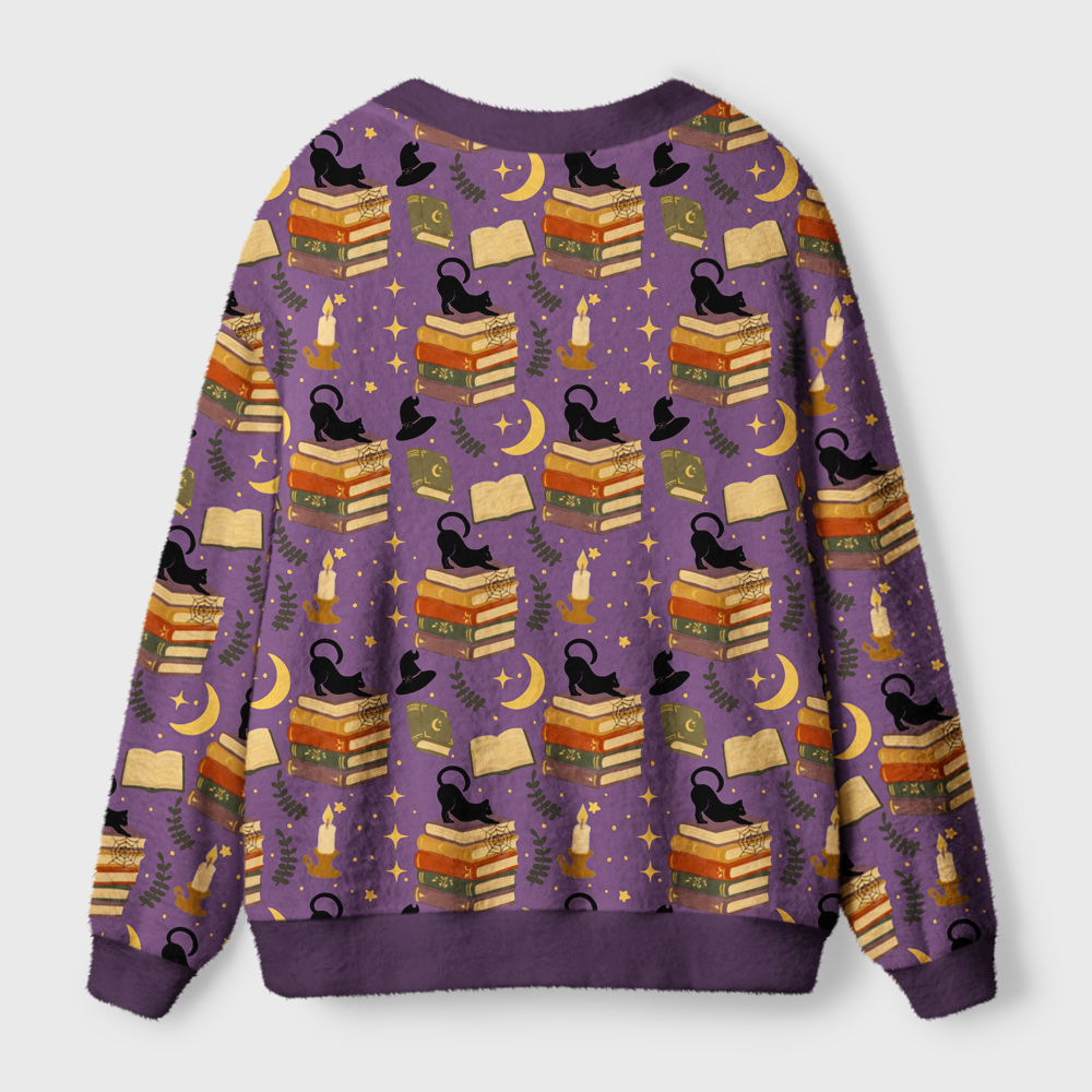 Pagewings Cozy Autumn Reading Light Knit Unisex Cardigan Sweaters