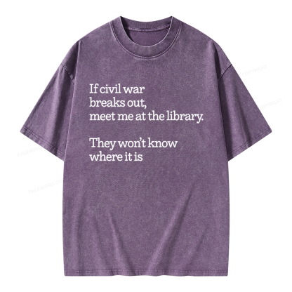 Pagewings Read Banned Books Unisex Washed T-shirt
