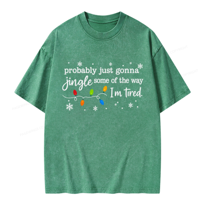 Pagewings Christmas Jingle Song Unisex Washed T-shirt