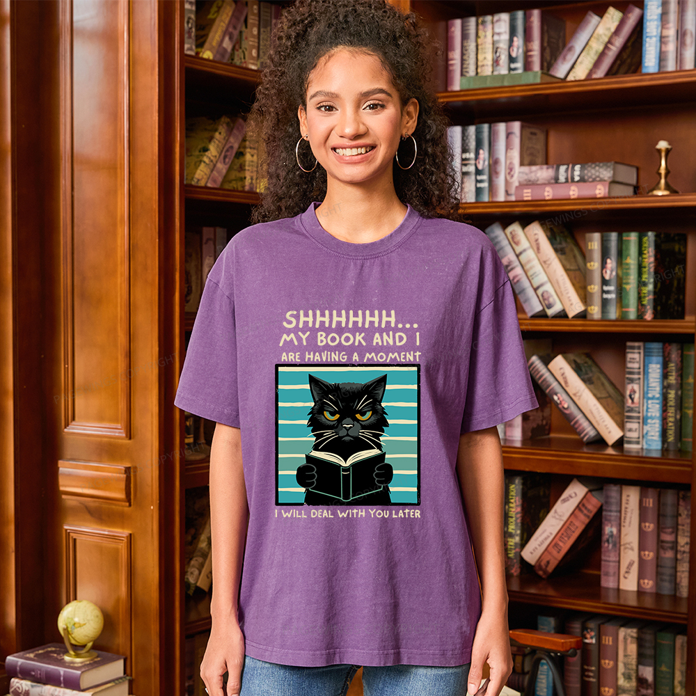 Pagewings My Book And I Are Having A Moment Unisex Washed T-shirt
