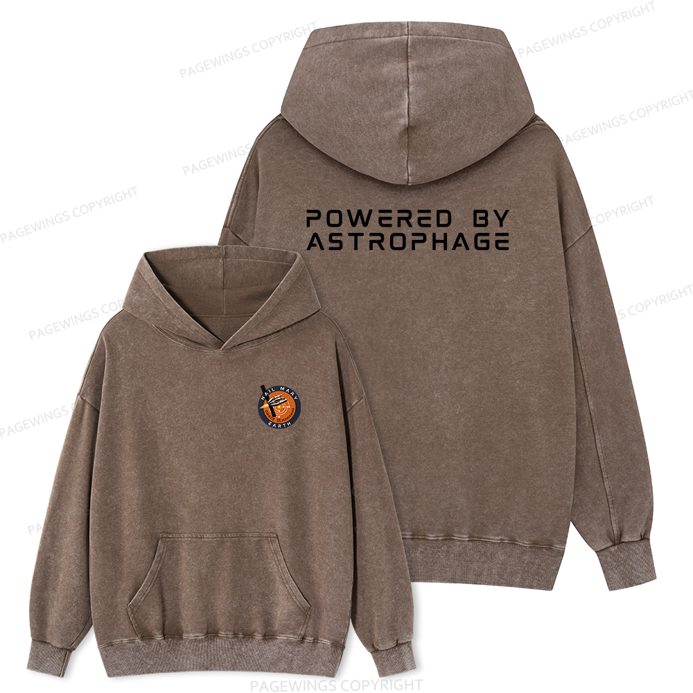 Pagewings Powered By Astrophage Unisex Washed Hoodie