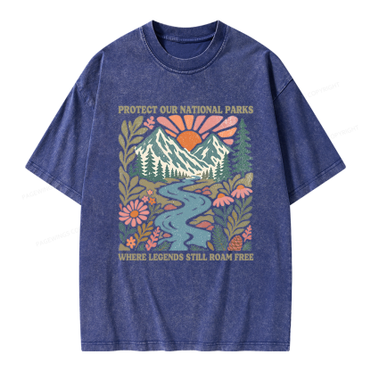 Pagewings National Parks Unisex Washed T-shirt