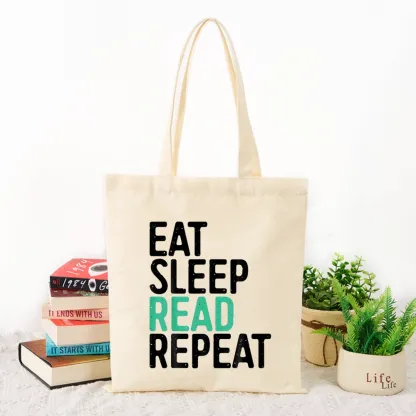Pagewings Eat Sleep Read Repeat Tote Bag