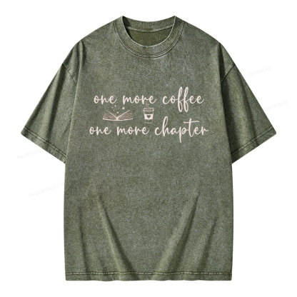 Pagewing Just One More Coffee and Books Unisex Washed T-shirt