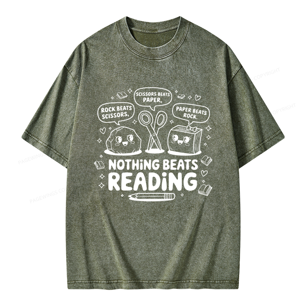 Pagewings Nothing Beats Reading Unisex Washed T-shirt