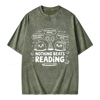 Pagewings Nothing Beats Reading Unisex Washed T-shirt