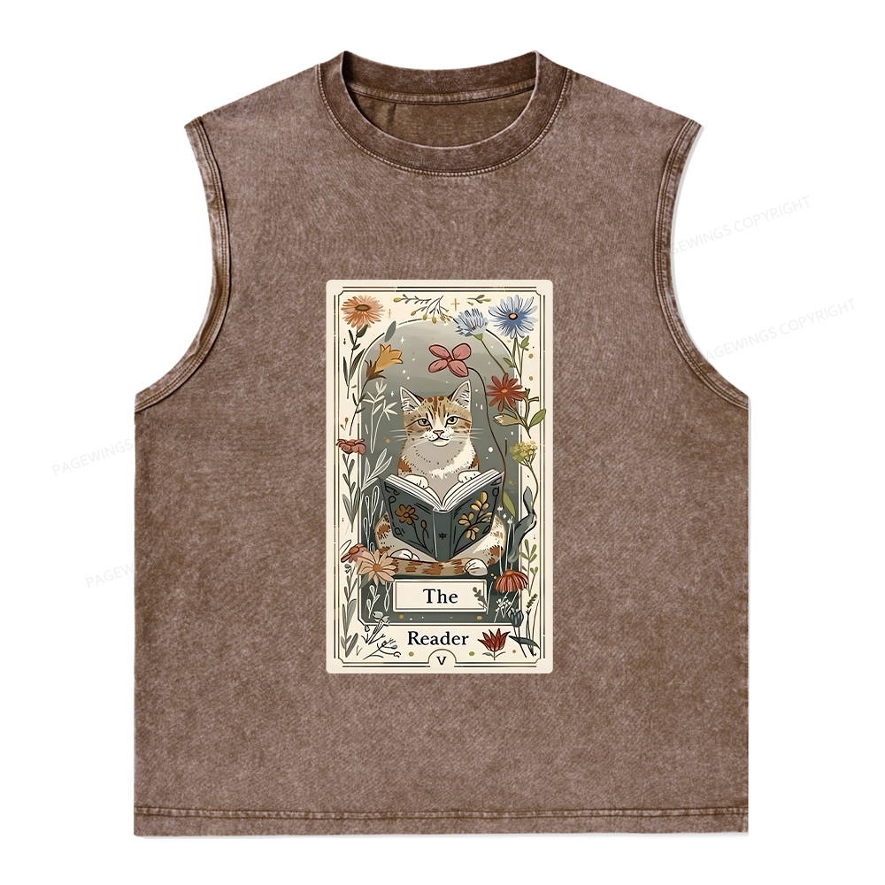 Pagewings The Reader Unisex Washed Tank Top