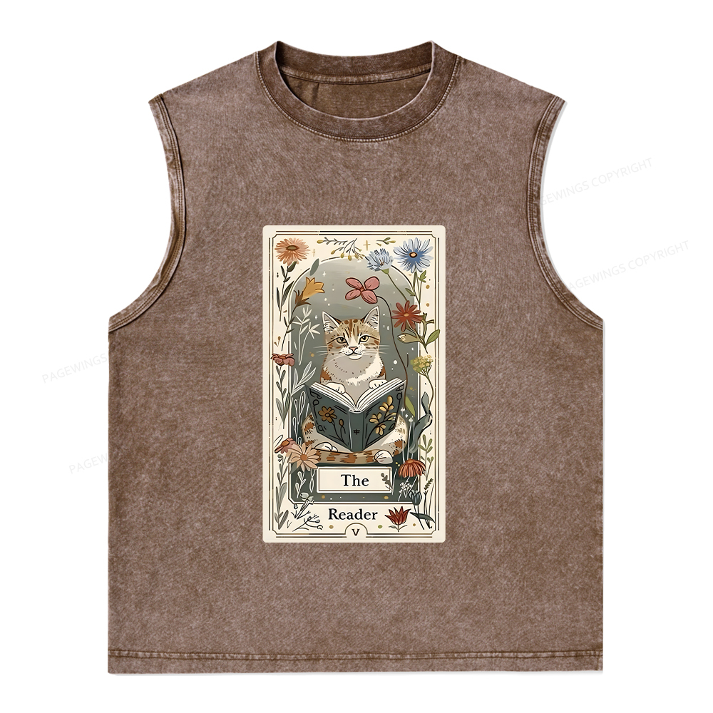 Pagewings The Reader Unisex Washed Tank Top