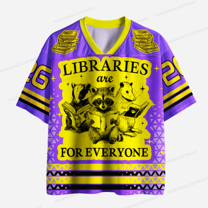 Pagewings Libraries Are For Everyone Unisex Mesh Jersey