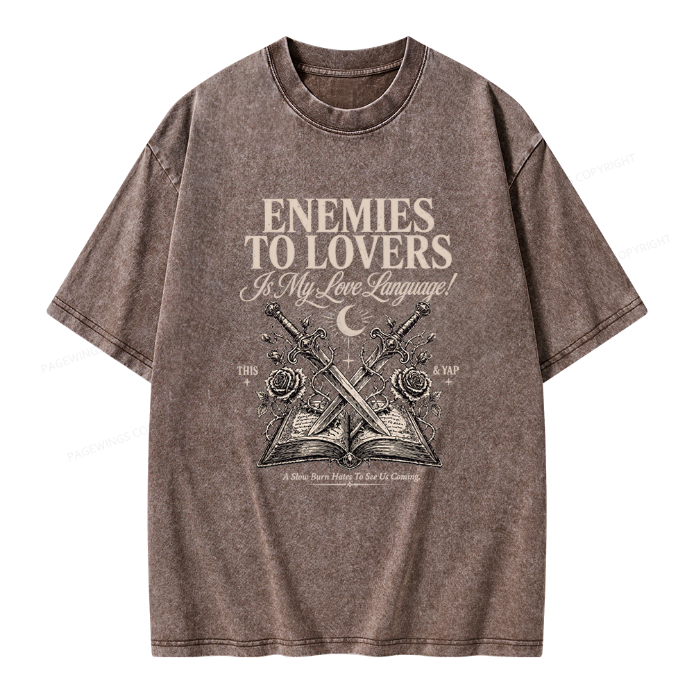 Pagewings Enemies to Lovers Unisex Washed T-shirt