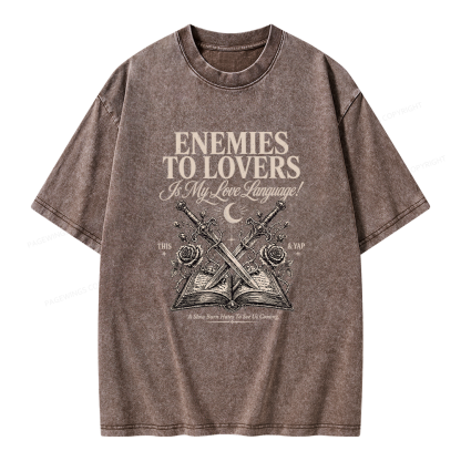 Pagewings Enemies to Lovers Unisex Washed T-shirt
