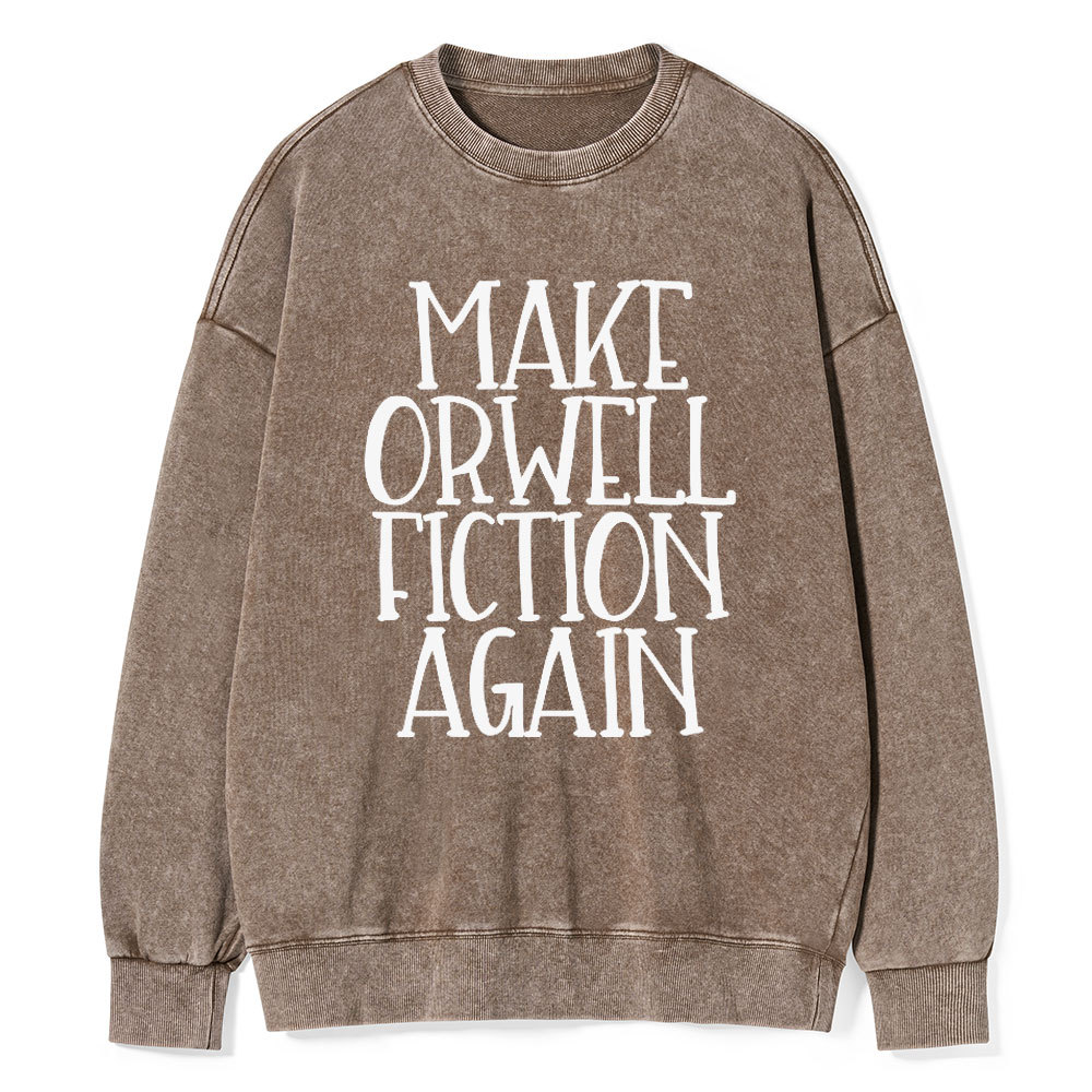 Pagewings Make Orwell Fiction Again Unisex Washed Sweatshirt