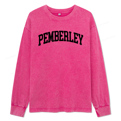 Pagewings Pemberley Bookworm Unisex Washed Long Sleeve T-shirt