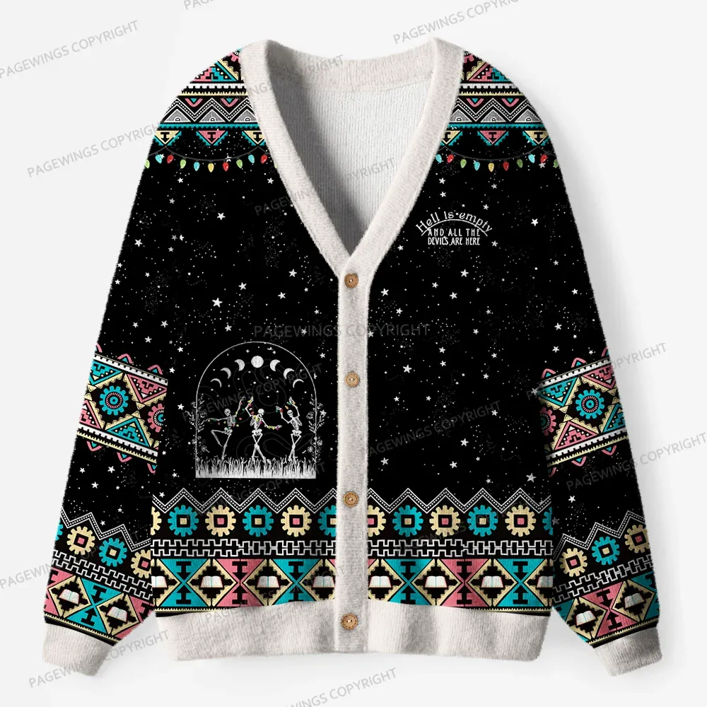 Pagewings Hell Is Empty And All The Devils Are Here Unisex Ugly Cardigan Sweaters