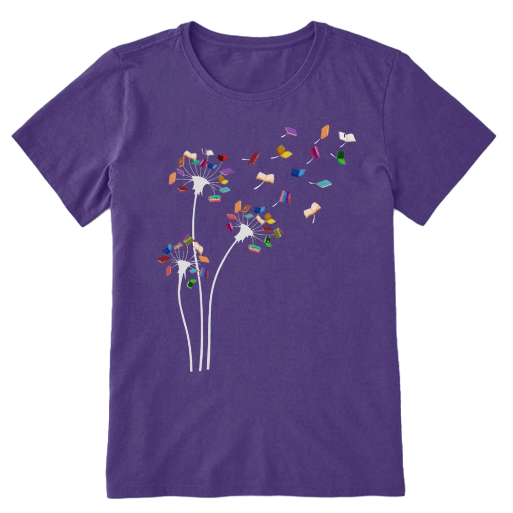 Pagewings Cute Dandelion Books Flower Fly Unisex Classic T-shirt