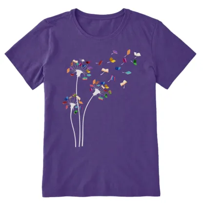 Pagewings Cute Dandelion Books Flower Fly Unisex Classic T-shirt