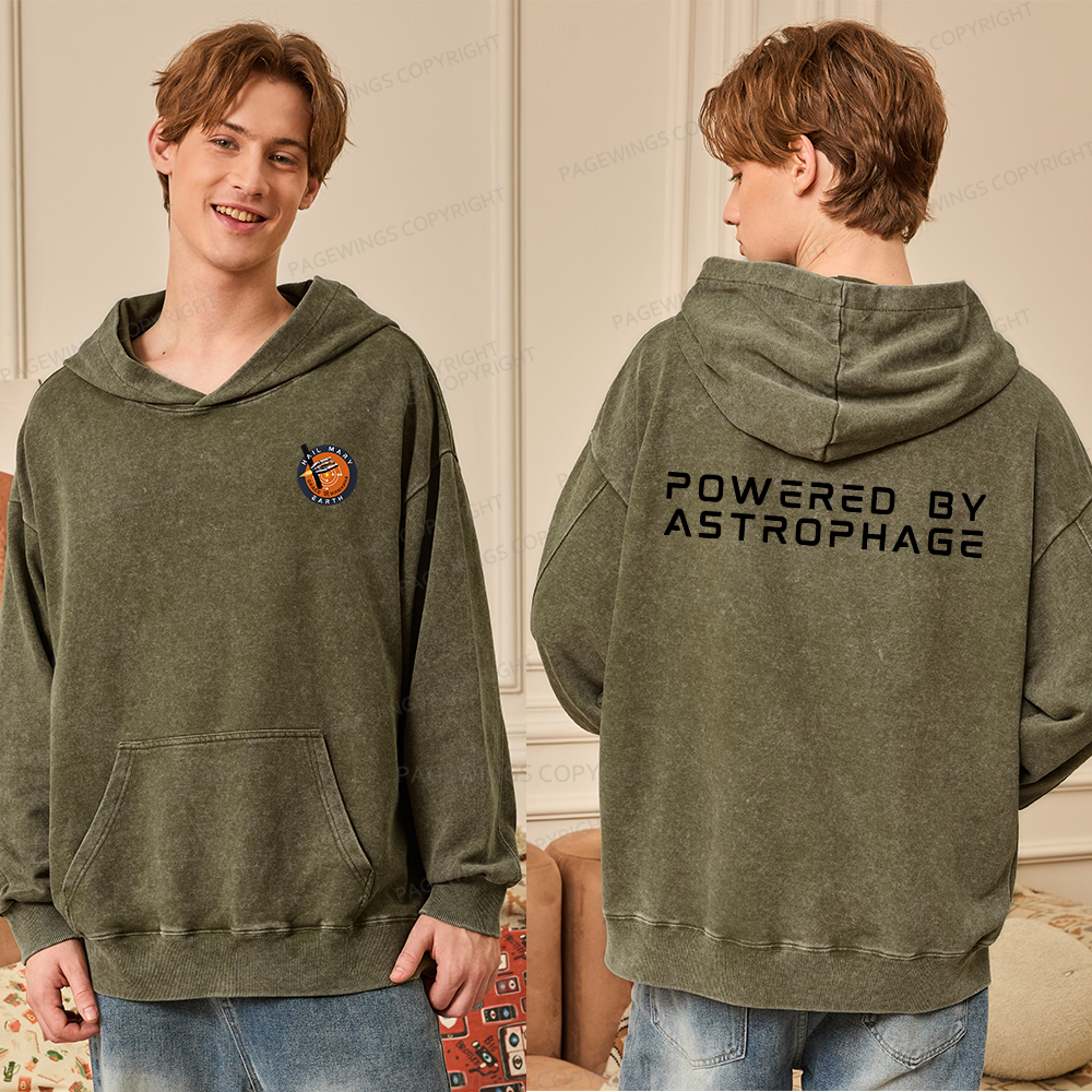 Pagewings Powered By Astrophage Unisex Washed Hoodie