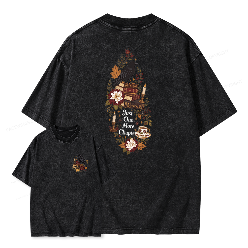 Pagewings Dark Academia Book Unisex Washed T-shirt