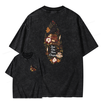 Pagewings Dark Academia Book Unisex Washed T-shirt