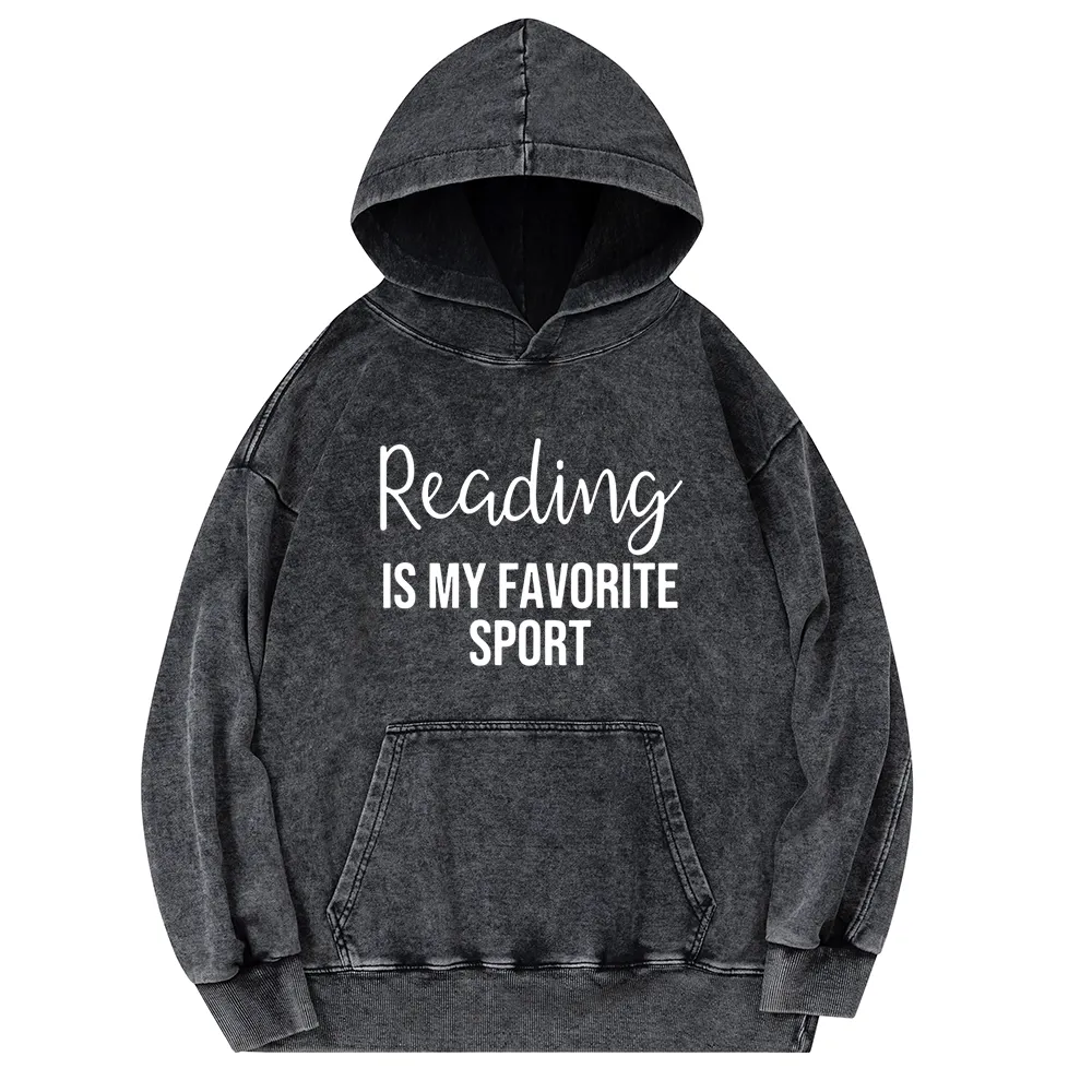Pagewings Reading is My Favourite Sport Unisex Washed Hoodie