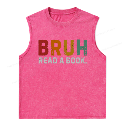 Pagewings Read A Book Bruh Unisex Washed Tank Top