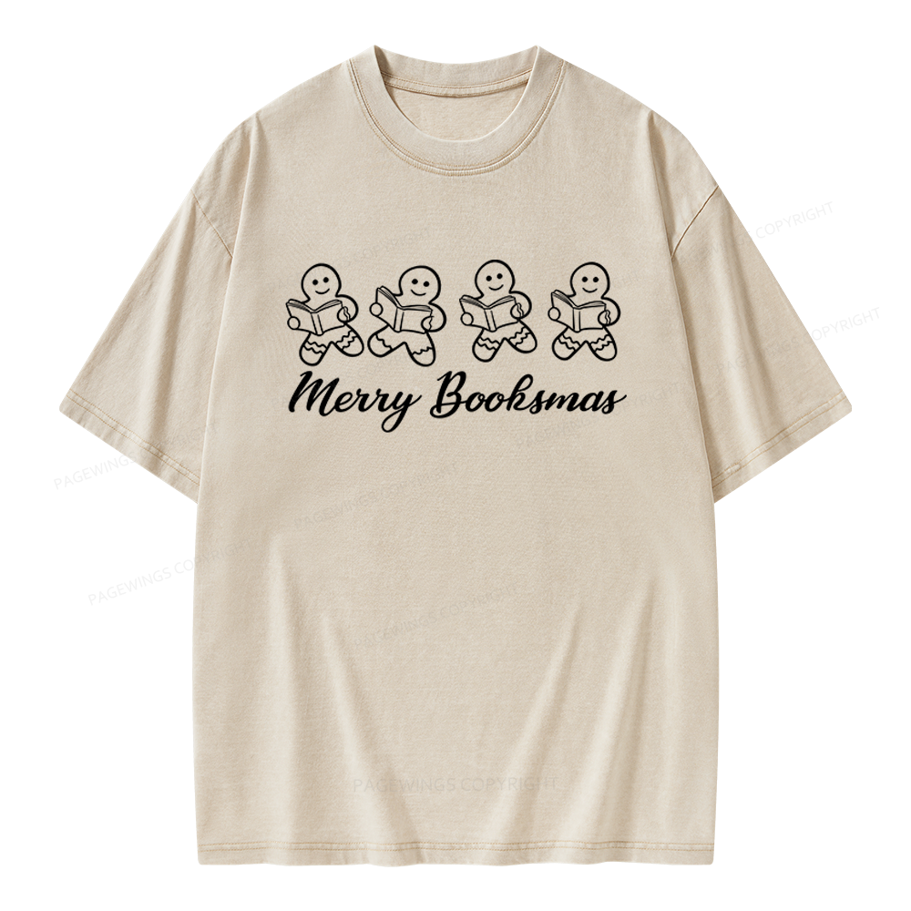 Pagewings Christmas Gingerbread Cookies Unisex Washed T-shirt