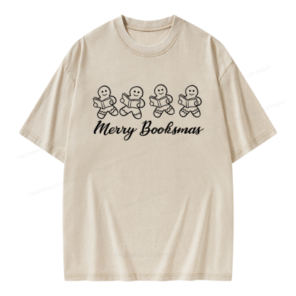 Pagewings Christmas Gingerbread Cookies Unisex Washed T-shirt